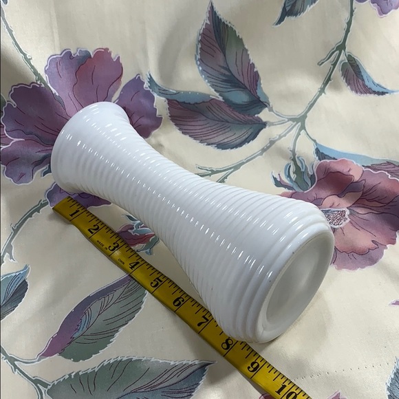 9” Tall Ribbed Milkglass Vase - Picture 10 of 15